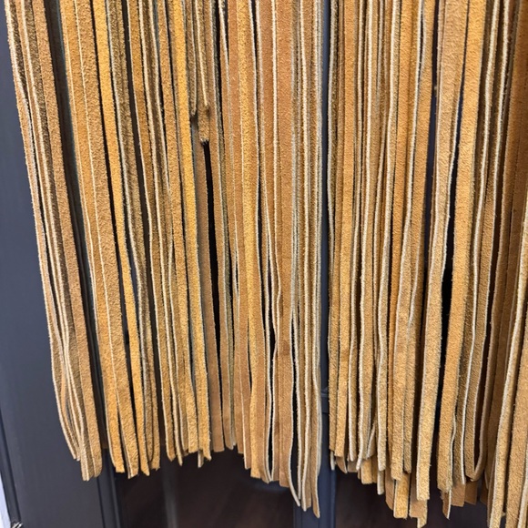Vintage Suede Leather Fringe Maxi Vest - Picture 10 of 14